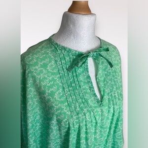 70s Vintage Laura Ashley Mint Floral 100% Cotton Caftan Rare Made in Wales UK